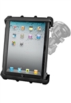 Single 3.25" Dia. Suction Cup Base with Twist Lock, Aluminum Standard  Sized Length Sized Arm and RAM-HOL-TAB8U Universal Cradle for 10" Screen Tablets WITH or WITHOUT Large Heavy Duty Case/Cover/Skin Including: Apple iPads