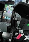 Brake/Clutch Assembly Mount or U-Bolt Handlebar Mount with Standard Sized Arm and Apple RAM-HOL-AP10U Holder (iPod Touch 4th Gen WITHOUT Case or Cover)