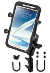 Brake/Clutch Assembly Mount or U-Bolt Handlebar Mount with Standard Sized Arm and RAM-HOL-UN10BU  Large X-Grip Phone Holder (Fits Device Width 1.75" to 4.5")