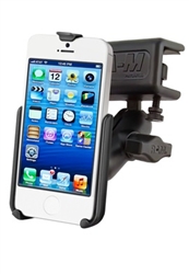 U Clamp (Aviation Glare Shield) Fits Flat Edge 0.17" to 1.12" with Short Sized Arm and Apple RAM-HOL-AP11U iPhone 5 Holder (Fits iPhone 5/5S WITHOUT Case, Cover or Skin)