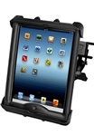 U Clamp (Aviation Glare Shield) Fits Flat Edge 0.17" to 1.12" with Short Sized Arm and RAM-HOL-TAB17U Holder for Apple iPad with LifeProof & Lifedge Cases (Fits Other Tablets Within Range: Height 8.75-10.75", Width to 8.25", Depth to 1.1")