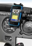 U Clamp (Aviation Glare Shield) Fits Flat Edge 0.17" to 1.12" with Short Sized Arm and RAM-HOL-UN4U Univ. Finger Gripping Cradle (Fits Device Width 1.25" to 3.5" Including GPS, eTrex, 2 Way Radios, Smartphones with Cover/Case iPhone, Droid, etc.)