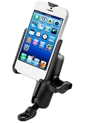 Universal Plate with 9 Millimeter Hole, Standard Sized Length Arm and Apple RAM-HOL-AP11U iPhone 5 Holder (Fits iPhone 5/5S WITHOUT Case, Cover or Skin)