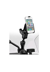 Motorcycle Twist and Tilt Mirror Base, Standard Sized Length Arm and RAM-HOL-AP9U Apple iPhone 4 Holder (4th Gen/4S WITHOUT Case or Cover)