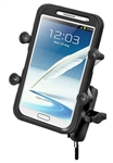 Motorcycle Top Clamp Mount and Standard Sized Length Arm with RAM-HOL-UN10BU  Large X-Grip Phone Holder (Fits Device Width 1.75" to 4.5")
