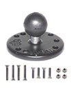 Universal 2.5 Inch Round Plate with 1.0 Inch Diameter Rubber Ball and Garmin Mounting Hardware for Selected Marine Devices