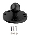 Universal 2.5 Inch Round Plate with 1.0 Inch Diameter Rubber Ball and Garmin Mounting Hardware for Garmin echo: 100, 150, 300c, etc