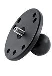 Universal 2.5 Inch Round Aluminum Plate with 1 Inch Rubber Ball and 1/4"-20 Male Aluminum Camera Stud