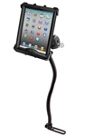 Universal 18" Long Single Leg Mount with 1 Inch LOCKING Socket and LOCKING RAM-HOL-TABL17U Holder for Apple iPad with LifeProof & Lifedge Cases (Fits Other Tablets Within Range: Height 8.75-10.75", Width to 8.25", Depth to 1.1")
