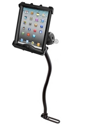 Universal 18" Long Single Leg Mount with 1 Inch LOCKING Socket and LOCKING RAM-HOL-TABL17U Holder for Apple iPad with LifeProof & Lifedge Cases (Fits Other Tablets Within Range: Height 8.75-10.75", Width to 8.25", Depth to 1.1")