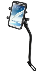 Universal RAM 18" Long Single Leg Mount with 1" Socket and RAM-HOL-UN10BU  Large X-Grip Phone Holder (Fits Device Width 1.75" to 4.5")