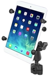 RAM Mini Torque Handlebar/Rail Base (Fits 3/8" to 5/8" Diameter) with 1" Ball,  Medium/Standard Sized Length Arm & RAM-HOL-UN8BU SMALL Universal Tablet Holder fits MOST 7-8" Screens Tablets (Fits Device Width 2.5" to 5.75")