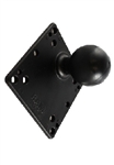 4.75 Inch Square VESA 75/100mm Compatible Plate with STEEL POST and 2.25 Inch Dia. Rubber Ball