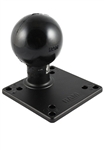 4.75 Inch Square VESA 4x75/100mm Compatible Plate with Aluminum Post and 3.38 Inch Dia. Rubber Ball