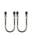 Stainless Steel U-Bolts Hardware Pack, accommodates Rails 1" to 1.25" Diameter Rail