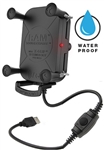 RAM Tough-Charge Universal X-Grip Tech Waterproof Wireless Charging Holder (Fits Large Sized Smartphones with Device Width from 2.375" - 3.25")