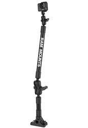 RAM Tough-Pole 29" Camera Mount with Bulkhead Base and RAP-B-202U-GOP1 GoPro Adapter Plate