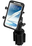 RAM-A-Can Cup Holder Mount with RAM-HOL-UN10BU Large X-Grip Phone Holder (Fits Device Width 1.75" to 4.5")