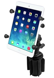 RAM-A-Can Cup Holder Mount with RAM-HOL-UN8BU SMALL Universal Tablet Holder fits MOST 7-8" Screens Tablets (Fits Device Width 2.5" to 5.75")