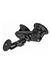 Dual 3.25" Dia. Suction Cup Base with Twist Lock, Standard Length Sized "B" Sized Arm and 2.5" Dia. Plate with 1/4"-20 Male Camera Stud (Medium to Light Heavy Duty)
