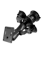 Triple 3.25" Dia. Suction Cup Base with Twist Lock, Standard Sized Length Arm and 75mm VESA Plate (Heavy Duty)