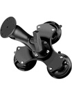 Triple 3.25" Dia. Suction Cup Base with Twist Lock, Standard Length "C" Sized Arm and 2.5" Dia. Adapter Plate (Heavy Duty)