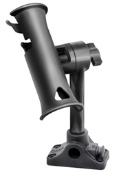 RAM-TUBE Jr. Fishing Rod Holder, Standard 6 Inch Length Post Spline and Combination Bulkhead/Flat Surface Base with Plunger