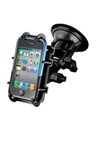 Single 3.25" Dia. Base with Twist Lock, Plastic Dual Pivot Arm and RAM-HOL-PD3U Universal Top Clamping Cradle (Fits Device Width 2.25" to 3.5" Including Most Smartphones with Cover/Case iPhone, Droid, etc.)