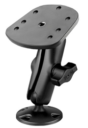 COMPOSITE 2.5" Dia. Base with 1" Dia. Rubber Ball (Light Duty), Standard Sized Length Arm and Aluminum Marine Plate for Specified Eagle, Humminbird and Lowrance Models