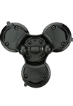 Triple Suction Cup Base with Three 3.25 Inch Dia. Suction Cups with DUAL 1 Inch Diameter Balls (Light Duty)