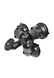 Triple 3.25" Dia. Suction Cup Base with Twist Lock, Standard Length Sized "B" Sized Arm and 2.5" Dia. Plate with 1/4"-20 Male Camera Stud (Heavy Duty)