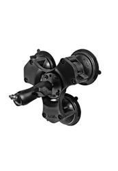 Triple 3.25" Dia. Suction Cup Base with Twist Lock, Standard Length Sized "B" Sized Arm with 1/4"-20 Male Camera Stud (Heavy Duty)