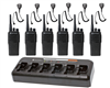 Motorola CP200d 6 Pack with Speaker Mics and 6-Bank Charger