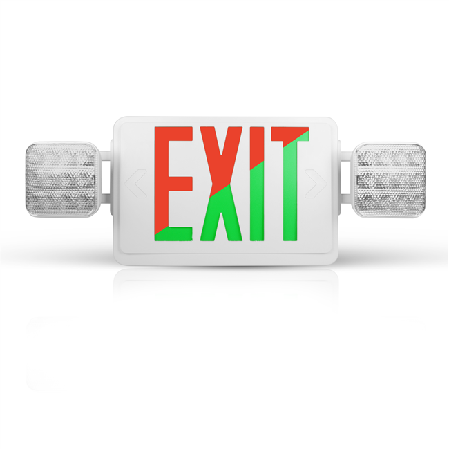 NICOR ECL1v2 Remote Capable LED Selectable Letter Color Emergency Exit Sign Combo