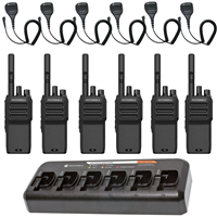 Motorola R2 6 Pack with Speaker Mics and 6-Bank Charger