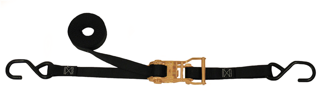 1 x 20' Ratchet Strap with Wire Hooks & Floating D-Rings