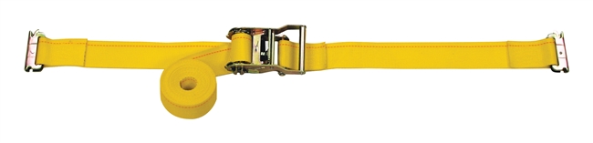 2" x 12' Yellow E Track Ratchet Straps w/ Spring E-Fittings