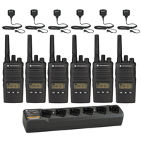 Motorola RMU2080d Combo Pack - 6 Radios, 6 Speaker Mics, & 6-Bank Charger