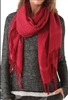 Love Quotes Tassel Scarf in Beaujolais