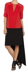 BCBG MAXAZRIA Marrisa Draped-Front Blouse