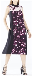 BCBG MAXAZRIA Emerie Blocked X-Ray Floral Print Dress
