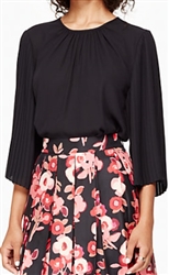 Kate Spade Pleated Sleeve Top