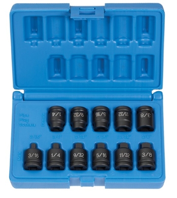 3/8" Drive 11 Pc. Pipe Plug Socket Set