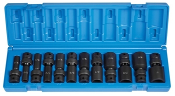 3/8" Dr. 12 Pc. Deep Length Fract. Univ. Set