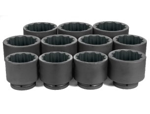 1" Dr. 11 Pc. Metric Set 76mm to 115mm - 12 Point