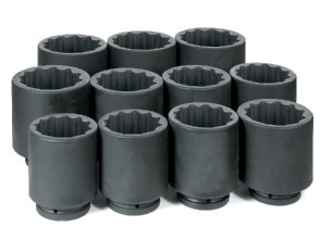 1" Dr. 11 Pc. Deep Metric Set 76mm to 115mm - 12 Point