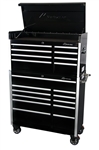 Montezuma BK4119C 41 19 -Drawer Top Chest & Roller Cabinet Toolbox Combo (black) (1-BK4108CH, 1-BK4111TC)