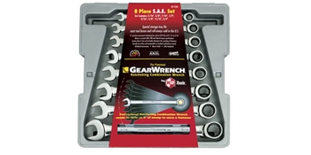 Gear Wrench GEA9308  8 Piece Sae Gear Wrench Tray Set