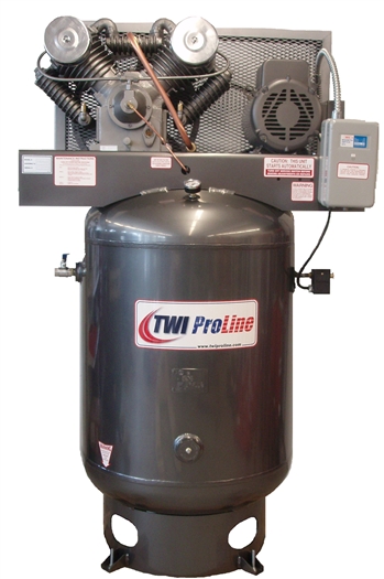 TWI Proline TWI-10120V1 10 HP 120 Gallon Vertical 2 Stage, 230V/1 Phase Compressor-Leeson Motor