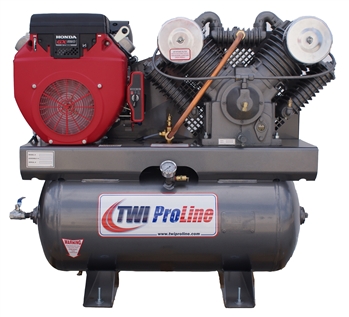 TWI Proline TWI-2030HG 630cc/20.3 HP Two Stage, 30 Gallon Gas Powered Compressor-Stationary Mount